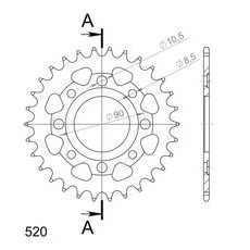 LANČENIK ZADNJI SUPERSPROX RFE-279:30-BLK CRNI 30T, 520