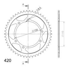 LANČENIK ZADNJI SUPERSPROX RFE-799:50-BLK CRNI 50T, 420