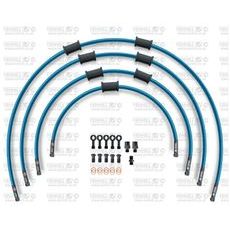 STANDARD FRONT BRAKE HOSE KIT VENHILL POWERHOSEPLUS BMW-11005FB-TB (4 HOSES IN KIT) TRANSLUCENT BLUE HOSES, BLACK FITTINGS