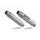 Dual slip-on exhaust GPR DEEPTONE D.87.DE Brushed Stainless steel including removable db killers and link pipes