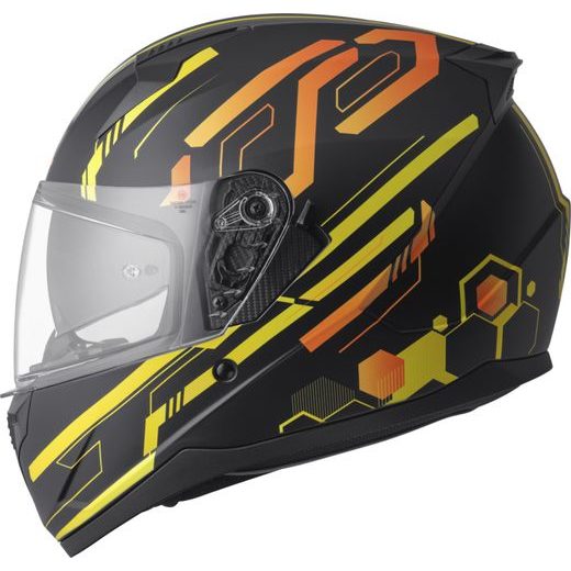 FULL FACE HELMET GMS HEXAGO ZG12501 GRAPHIC YELLOW - ORANGE XL