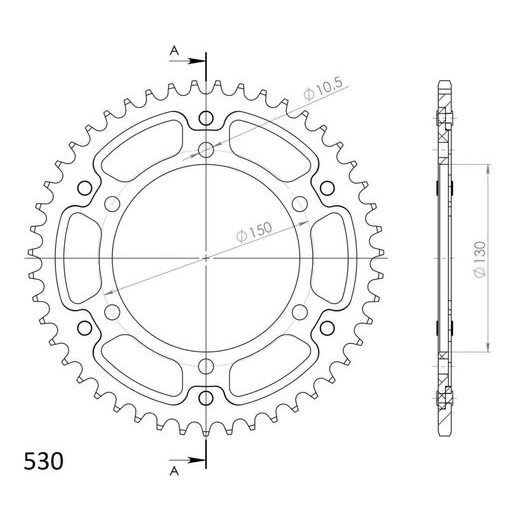 LANČENIK ZADNJI SUPERSPROX STEALTH RST-859:47-BLK CRNI 47T, 530