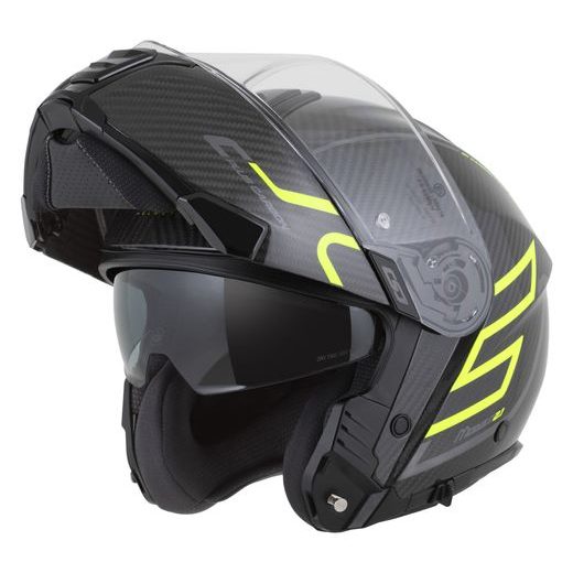 FULL FACE HELMET CASSIDA MODULO 2.1 PLUS CARBON GLOSS CARBON/YELLOW FLUO/REFLECTIVE SILVER/BLACK S