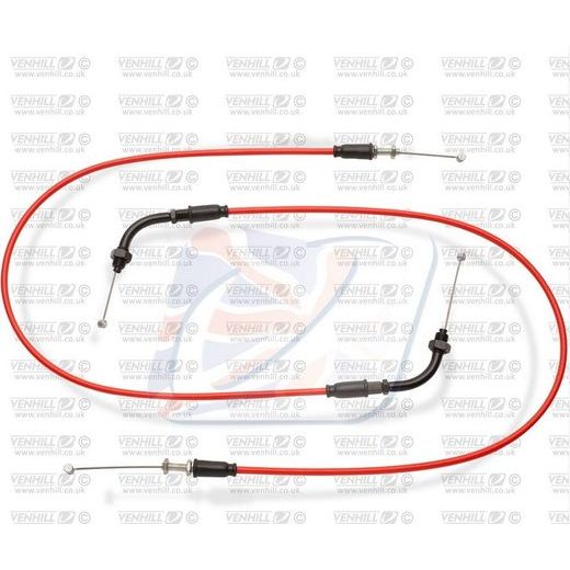 THROTTLE CABLES (PAIR) VENHILL T01-4-138-RD FEATHERLIGHT CRVEN