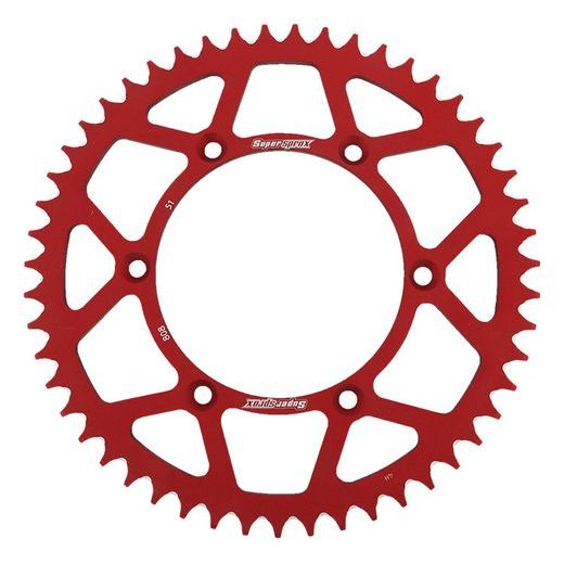 REAR ALU SPROCKET SUPERSPROX RAL-808:51-RED CRVEN 51T, 520