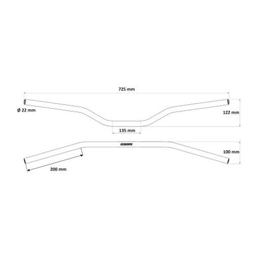 HANDLEBAR ACCOSSATO ALUMINIUM, 22 MM GREEN