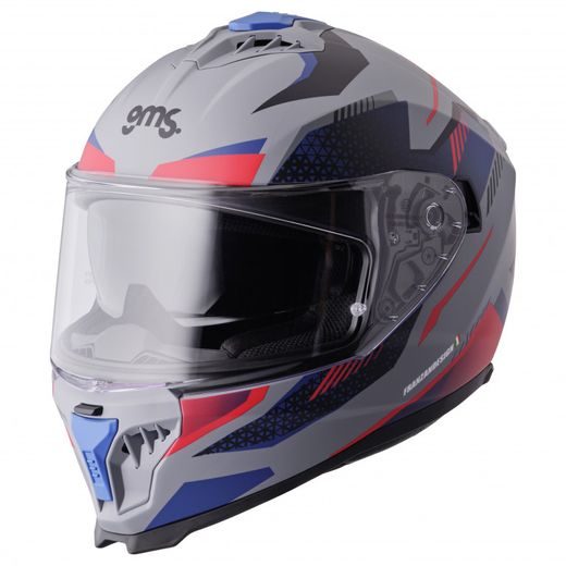FULL FACE HELMET GMS GELERO ZG12701 MATT GREY-BLUE-RED 2XL
