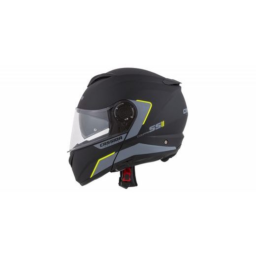 FULL FACE HELMET CASSIDA COMPRESS 2.0 REFRACTION MATT BLACK / GREY / YELLOW FLUO XS