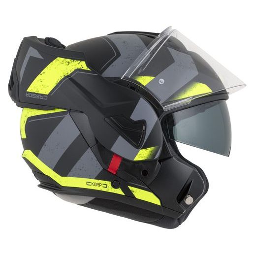 FULL FACE HELMET CASSIDA MULTIFLIP KORP BLACK MATT/YELLOW FLUO/GRAY L