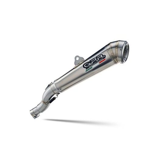 SLIP-ON EXHAUST GPR POWERCONE EVO E4.KT.105.1.PCEV BRUSHED STAINLESS STEEL INCLUDING REMOVABLE DB KILLER AND LINK PIPE