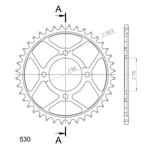 LANČENIK ZADNJI SUPERSPROX RFE-476:40-BLK CRNI 40T, 530