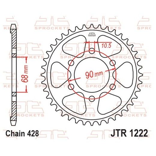 LANČENIK ZADNJI JT JTR 1222-47 47T, 428