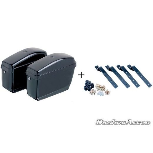 RIGID SADDLEBAG CUSTOMACCES EASY AMZ004N CRNI PAIR, WITH KF UNIVERSAL SUPPORT