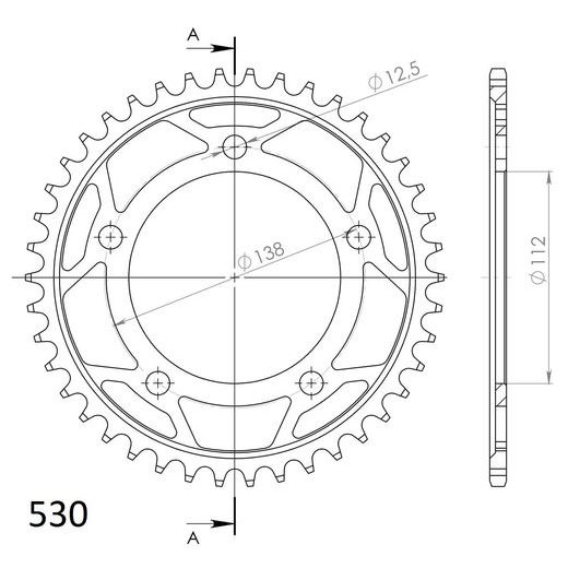 LANČENIK ZADNJI SUPERSPROX RFE-302:42-BLK CRNI 42T, 530