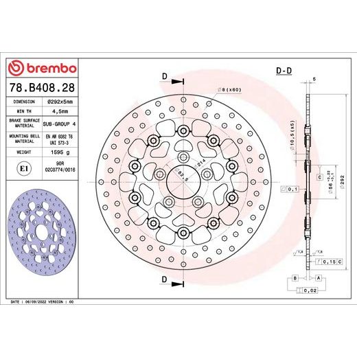 KOČIONA DISK BREMBO 78B40828 FLOATING