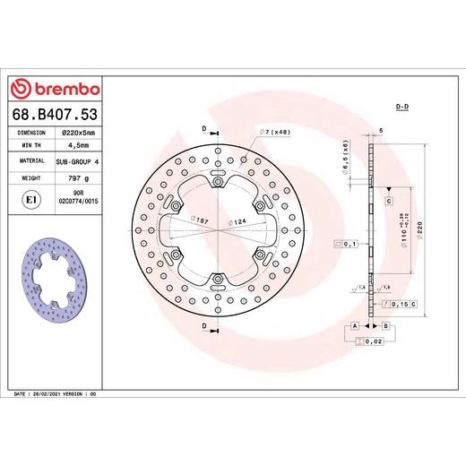 KOČIONA DISK BREMBO 68B40753 FIX