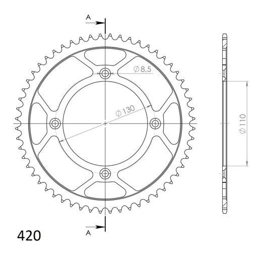 LANČENIK ZADNJI SUPERSPROX RFE-209:56-BLK CRNI 56T, 420