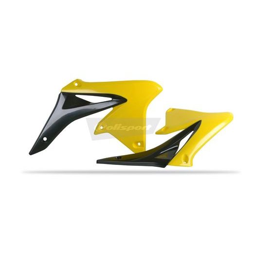 RADIATOR SCOOPS POLISPORT 8413600003 (PAIR) BLACK/YELLOW RM01