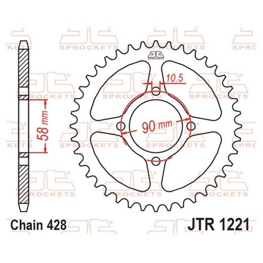 LANČENIK ZADNJI JT JTR 1221-45 45T, 428