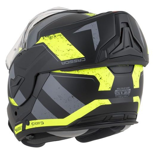 FULL FACE HELMET CASSIDA MULTIFLIP KORP BLACK MATT/YELLOW FLUO/GRAY XS