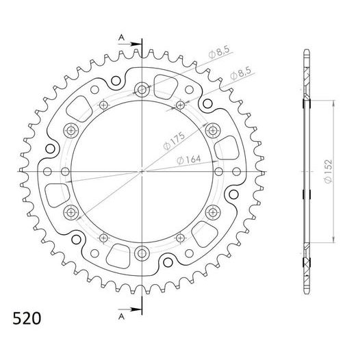 LANČENIK ZADNJI SUPERSPROX STEALTH RST-853:49-RED CRVEN 49T, 520