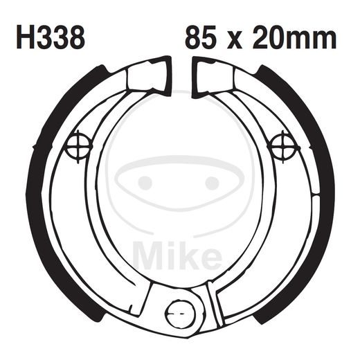 BRAKE SHOE SET EBC H338G GROOVED EXCLUDING SPRINGS