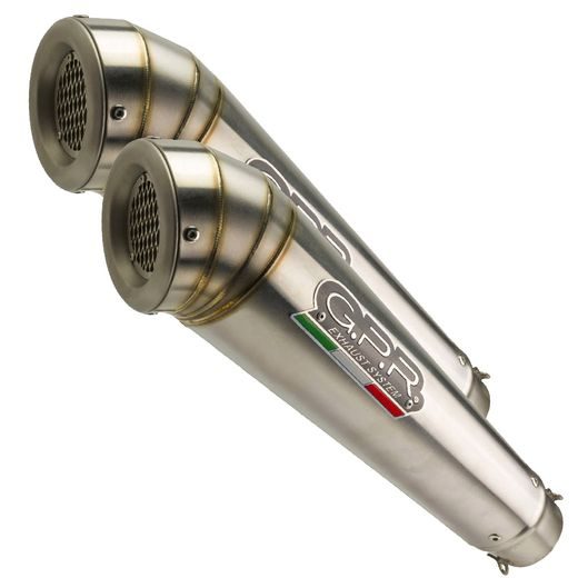 DUAL SLIP-ON EXHAUST GPR POWERCONE EVO D.87.PCEV BRUSHED STAINLESS STEEL INCLUDING REMOVABLE DB KILLERS AND LINK PIPES