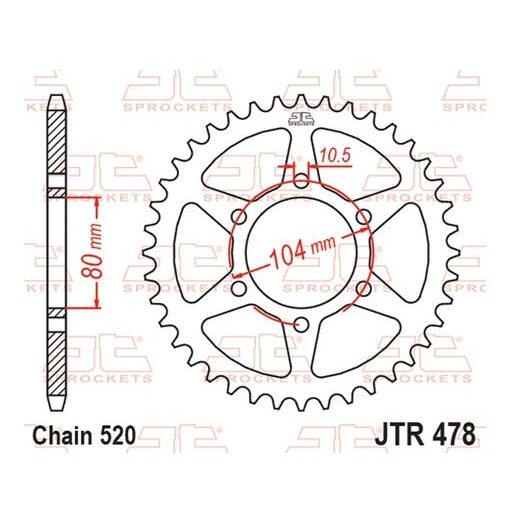 LANČENIK ZADNJI JT JTR 478-54 54T, 520