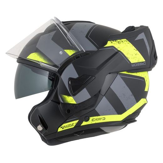FULL FACE HELMET CASSIDA MULTIFLIP KORP BLACK MATT/YELLOW FLUO/GRAY XS