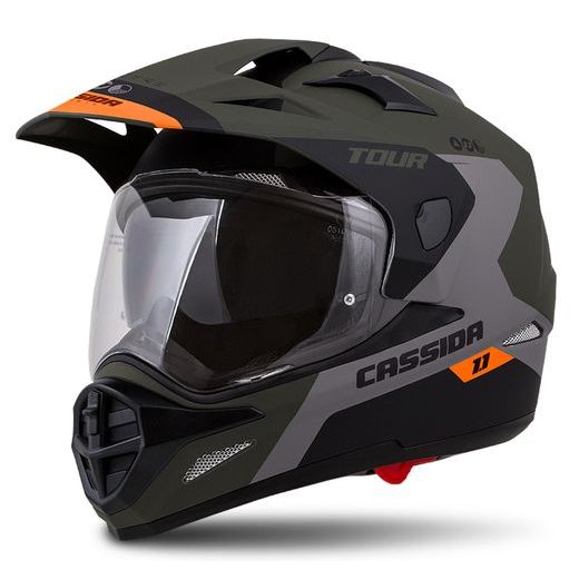 TOURING HELMET CASSIDA TOUR 1.1 SPECTRE MATT ARMY GREEN/ GREY/ ORANGE/ BLACK L