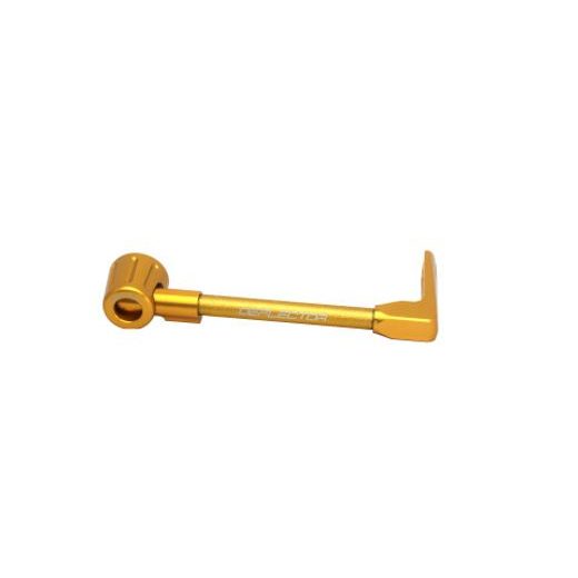 LEVER GUARD ACCOSSATO WITH GOLD HOSE AND JOINT RIGHT, ALUMINIUM