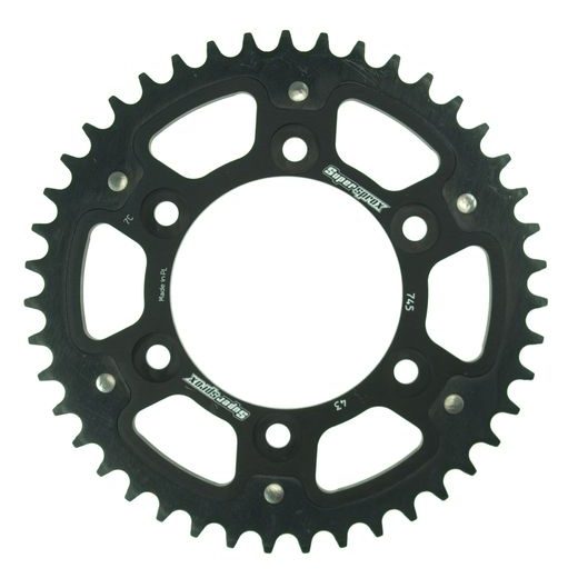 REAR SPROCKET SUPERSPROX STEALTH RST-745:43-BLK CRNI 43T, 525