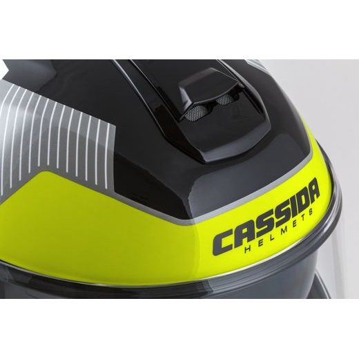 FULL FACE HELMET CASSIDA MODULO 2.1 PROFILE WHITE/BLACK/YELLOW FLUO/GREY L