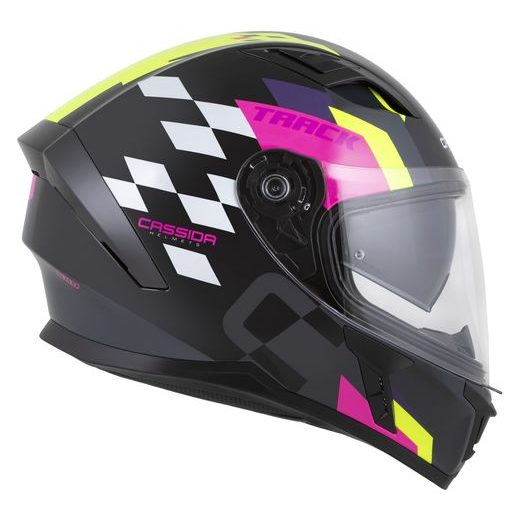 FULL FACE HELMET CASSIDA ORBIT TRACK BLACK/PINK/VIOLET/YELLOW FLUO/WHITE XL