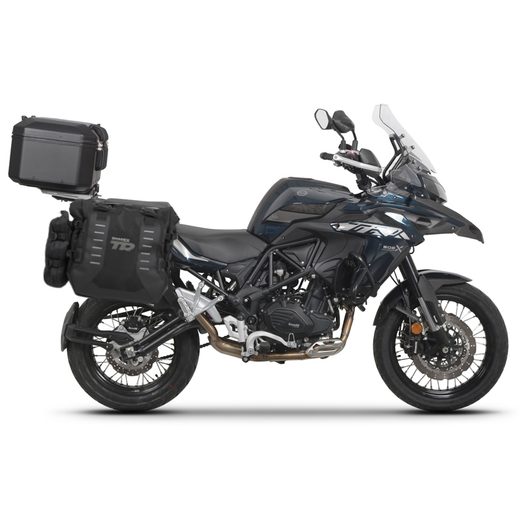 COMPLETE SET OF SHAD TERRA TR40 ADVENTURE SADDLEBAGS AND SHAD TERRA BLACK ALUMINIUM 37L TOPCASE, INCLUDING MOUNTING KIT SHAD BENELLI TRK 502X