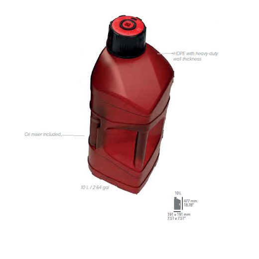 UTILITY CAN POLISPORT PROOCTANE 8464600001 10 L WITH STANDARD CAP + 100 ML MIXER + HOSE CLEAR RED