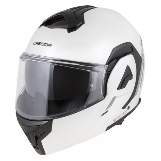FULL FACE HELMET CASSIDA MULTIFLIP SOLID BLACKOUT PEARL WHITE/BLACK L