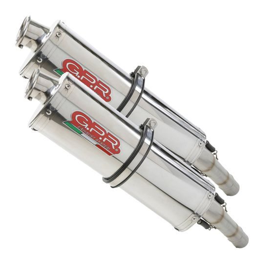 DUAL SLIP-ON EXHAUST GPR TRIOVAL D.119.TRI POLISHED STAINLESS STEEL INCLUDING REMOVABLE DB KILLERS AND LINK PIPES