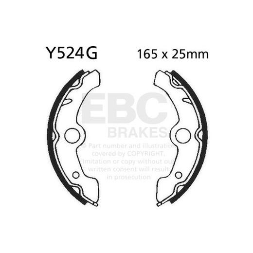 BRAKE SHOE SET EBC Y524G GROOVED