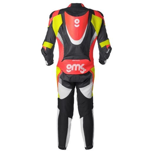 1 PIECE LEATHER SUIT GMS GRC-1 ZG71000 BLACK-YELLOW-RED 48H