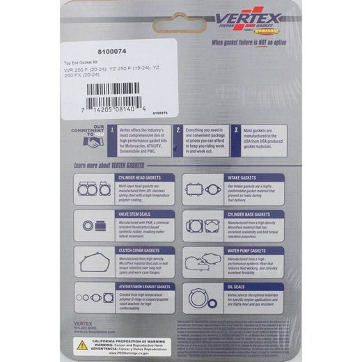 TOP END GASKET KIT WINDEROSA TEGS 8100074