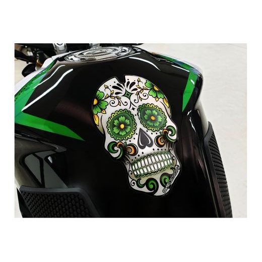 TANK PAD PUIG SKULL 3673V GREEN
