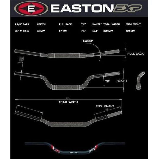 HANDLEBAR EASTON EXP EXP M 92 57