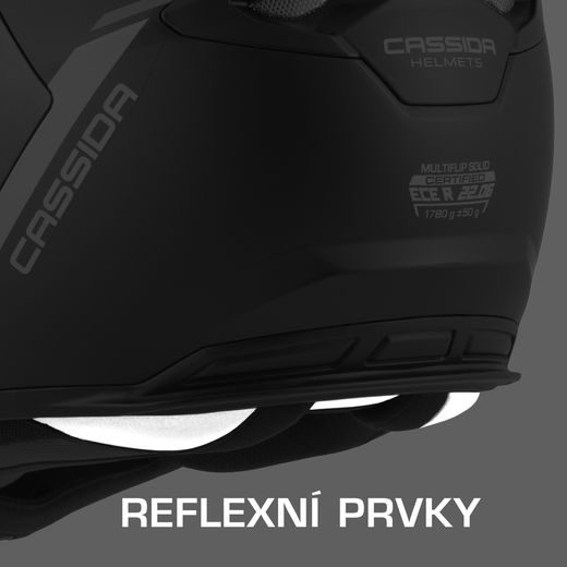 FULL FACE HELMET CASSIDA MULTIFLIP SOLID BLACKOUT BLACK MATT/BLACK XS