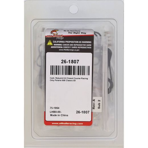 CARBURETOR REBUILD KIT ALL BALLS RACING CARK26-1807