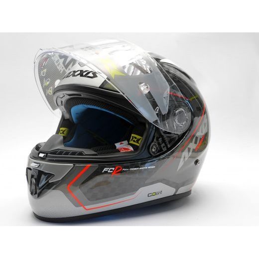 FULL FACE HELMET AXXIS COBRA RAGE A2 GLOSS PEARL GRAY XS