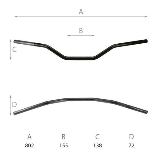 HANDLEBAR DOMINO 184171040 ROAD HIGH BEND ANTRACITE