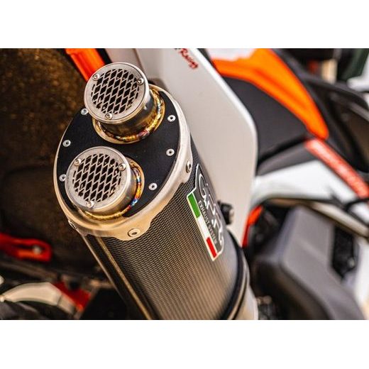 SLIP-ON EXHAUST GPR DUAL POPPY KT.100.2.DUAL.PO CARBON LOOK INCLUDING REMOVABLE DB KILLER AND LINK PIPE