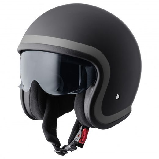 JET HELMET GMS RIDE ZG11702 MATT BLACK-GREY M