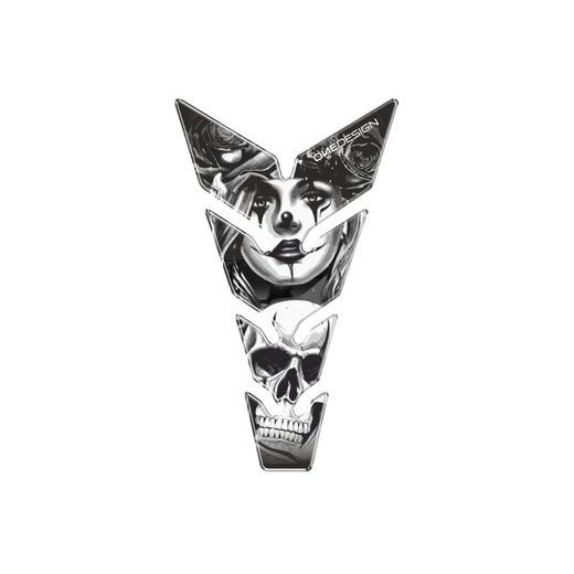 TANK PAD PUIG SKULL & POKER 21435N CRNI